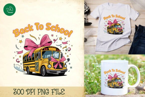 Back to School Bus with Pink Bow PNG: A Versatile Digital Asset for Creative Projects