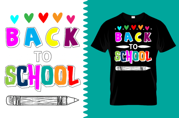 Colorful Back to School Text with Pencil: A Playful Design for Modern Educational Needs
