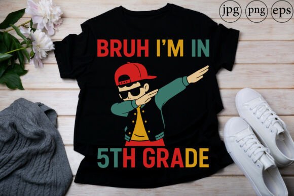 Fifth Grade Dabbing Boy Back to School Digital Design for Creative and Commercial Use