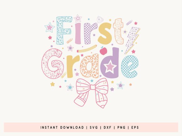 First Grade, Back to School Coquette SVG: A Versatile Design for Creative and Commercial Use