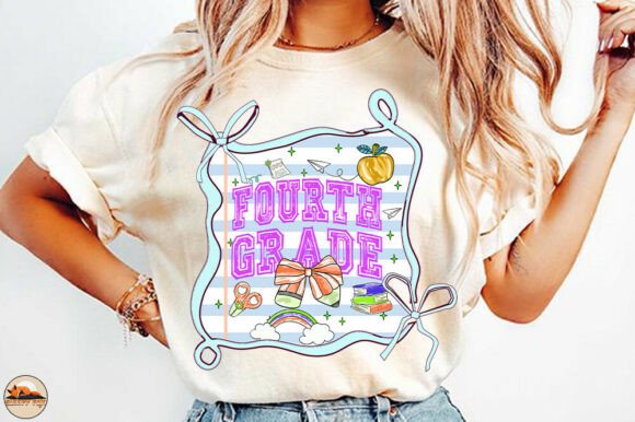 Fourth Grade Back to School PNG: A Preppy Design for Creative and Educational Use