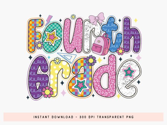 Fourth Grade Back to School PNG Design