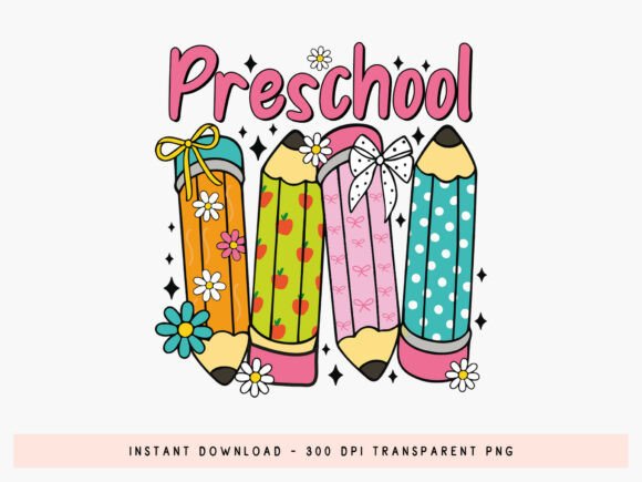 Preschool, Back to School Preppy PNG: A Versatile Design for Creative and Educational Products