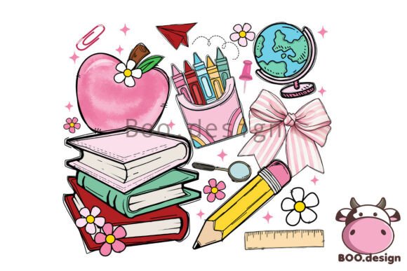 Teacher Coquette Bow Back to School PNG: A Whimsical Design for Educators and Creators