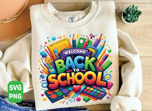 Welcome Back to School SVG and Teacher PNG: A Digital Resource for Creative Projects
